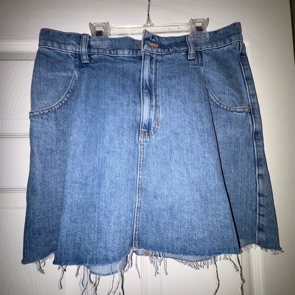 We The Free Light Blue Denim Mini Skirt